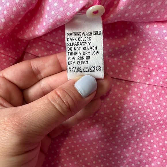 Vintage Lily Pulitzer Button Down Shirt Pink Polka Dot Beach Preppy Size 2 XS - Picture 7 of 8